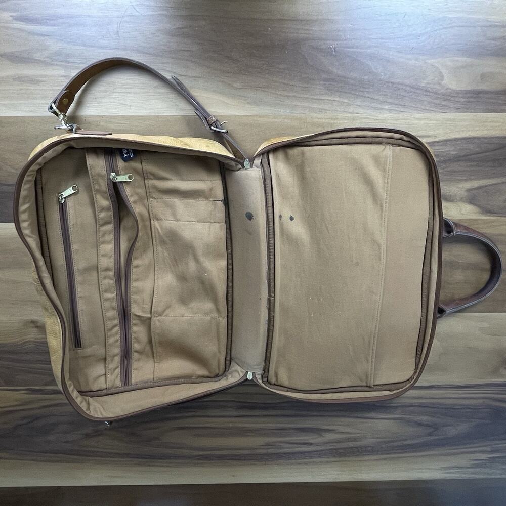 Palm West Golf Vintage Large Leather Messenger Bag Adjustable Strap *flaws* - Picture 8 of 9